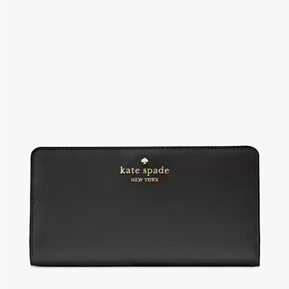 Kate Spade Black Madison Wallet with Gold Accents - Picture 1 of 4